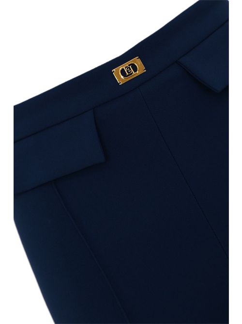 Pantaloni in crepe con placca logo Oltremare Elisabetta Franchi | PA07851E2DC8
